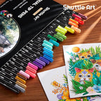 Shuttle Art Dual Tip Brush Marker Pens, 30 Colors Dual Tip Calligraphy Pens Fine and Brush Tip Markers Set, Water-based Ink Perfect for Kids Adult Artist Calligraphy Journal Doodling Writing