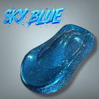 LiME LiNE Sprayable Metal Flake Paint Additive: Solvent Resistant Glitter for Automotive Custom Painting (Sky Blue)