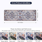 Lahome 2x6 Blue Washable Hallway Runner Rug, Bohemian Floral Medallion Kitchen Carpet Runner, Soft Non Skid Floor Runners for Bathroom Bedroom Vanity Office Sunroom