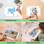 Phylosal Rechargeable A4 LED Light Pad for Diamond Painting, Ultra-Thin Magnetic Tracing Light Box for Drawing, Diamond Art Light Board with Side Button, Super Bright Light Table for Sketching (White)