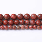 36PCS 10MM Natural Red Seasame Jasper Stone Beads Energy Healing Beads for DIY Jewelry Bracelet Necklace Making for Jewelry Making 15Inch