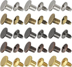 YORANYO 150 Sets 8MM Chicago Screws Leather Rivets for Fabric Chicago Binding Screws Buttons Metal Studs Rivets for Decorate and Repair Belts Bags Shoes Purse Dog Collar Leather Craft (Mixed Color)