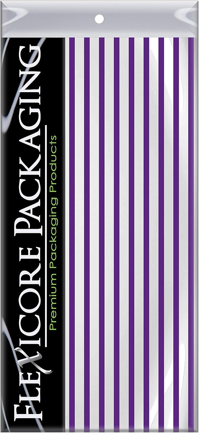 Flexicore Packaging Puple Pin Stripe Print Gift Wrap Tissue Paper Size: 15 Inch X 20 Inch | Count: 10 Sheets | Color: Purple Pin Stripe