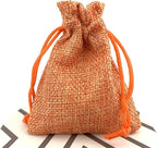 Palmhomee Pack of 25 Burlap Gift Bags with Drawstring Linen Jewelry Pouches Wedding Hessian Jute Bags for Birthday Jewelry and Treat Pouches Party Wedding Favors Gift Art and DIY Craft   (2.8x3.6 Inch Orange)