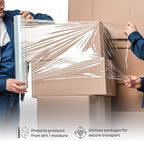 PSBM Stretch Wrap, 4 Pack, 17 Inch x 1476 Feet, 83 Gauge, Clear Plastic Cling, Cast Hand Stretch Film Rolls for Packaging Moving Packing Pallets