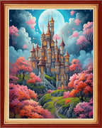 Dimxvean Stamped Cross Stitch Kits,Cross Stitch Kits for Adults Beginners,Embroidery Kits Full Range of Cross Stitch Stamped Kits Needlepoint Kits Cross Stitch Patterns-Magic Castle 16x20 inch