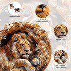 KAAYEE Wooden Puzzles for Adults, 3D Vision Effect Lion King Wooden Jigsaw Puzzles 200 PCS Unique Shape Wood Puzzle Adult, Birthday Father Mother Gifts for Puzzle Lover Family Game (M-11.4 * 11.4in)