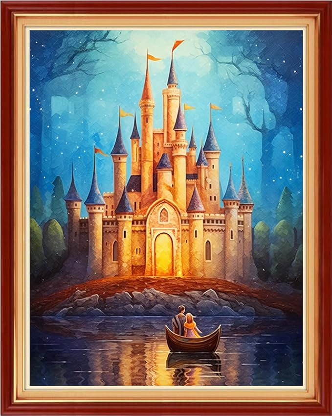 Artvxeay Stamped Cross Stitch Kits Beginners Full Range of Embroidery Starter Kits for Adults Printed Cross Stitching DIY Needlepoint Kit 11CT - (Castle Exploration 16x20 inch)