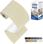 KING MOUNTAIN Linen Repair Patches, Self-Adhesive Linen Fabric Patches, 4 X 63 inch Extra Size, Multi Color, Can be Used for Linen Sofa Repair and Linen Clothes Repair (Beige 1.0)