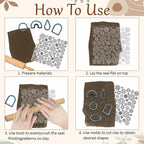 CHGCRAFT Lace Flowers Polymer Clay Texture Sheets Geometric Flowers Silicone Texture Stamp Clay Texture Mat Modeling Pattern Pad Texture Sheets for Jewelry and Clay Earrings Tools, 5.5x5.5 inch