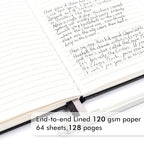 feela 24 Pack Journal Notebook for Work, Business Notebook Bulk Hardcover Lined Writing Journal with Pen Holder for Men Women Note Taking, with 24 Black Pens, 120 GSM, 5.1”x8.3”, A5, Black