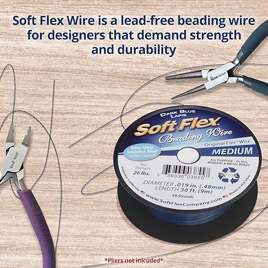Soft Flex 49 Strand Beading Wire - Medium 0.19 Diameter - 30 Feet Nylon Design Wire