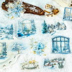 60Pcs Snow Country Winter PET Stickers, Large Landscape Stickers for Scrapbooking, DIY Crafts, Journaling, and Junk Journal Ephemera with Organizer