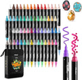 Ohuhu Acrylic Paint Markers 60 Colors: Dual Tips (Round & Fine) Acrylic Markers High Opacity Paint Pens Waterproof Lightfast for Rock Painting Easter Eggs Wood Glass Ceramic Canvas - Kakaako