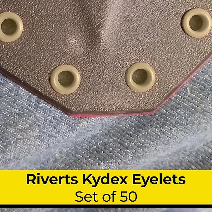 Kydex Rivets Eyelets, 8-8 1/4" Multicolored Grommet Eyelets for Tactical Holster Making, Knife Sheath Crafting, Fasteners for Custom DIY Kydex Projects (Set of 50)