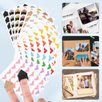 GOONAVI 15 Sheets 360 PCS Multicolor Acid-Free Photo Corners Notebook, Self-Adhesive Photo Corners for DIY Photo Album Journal, Photo Corner Stickers for Trip Journal Memory Book