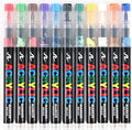 12 Colors Acrylic Paint Markers, Soft Brush Tip Pens with Direct Ink System for Rock, Wood, Fabric, Canvas, Glass, Waterproof Paint Pens for DIY Crafts, Kids & Artists