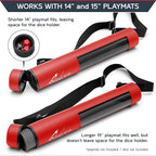 Quiver Time Red XL Orion Playmat Tube - TCG MtG Playmat Tube Case Bag with Waterproof Zipper, Hidden Dice Pocket, Adjustable Removable Shoulder Strap, See-Through Window, Fits 14" and 15" playmats