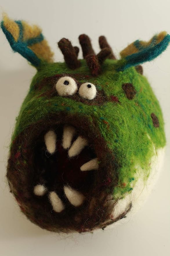 Woolbuddy Needle Felting Wool, Natural Handmade Wool Roving, 6 Vibrant Colors with Instructions (Wool Bag Spring)