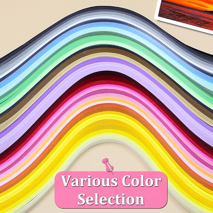 Zorfeter 9 Sets Multi-Color Quilling Paper Strips Kits 900 Strips 42 Colors, 7mm Width, 15" Length