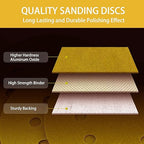 150PCS 40 Grit Gold Sanding Discs, 5-Inch 8-Hole Sandpaper for Random Orbital Sander, for Automotive or Woodworking