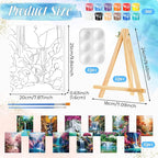 Zhanmai 12 Pack Pre Drawn Canvas for Painting Sip and Paint Kit 8" x 10" Paint Party Set Canvas Painting Pre Printed Canvases for Party Favor DIY Virtual Adult's Date Night(Realistic Landscape)