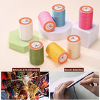 uxcell Round Leather Sewing Waxed Thread, 55m / 60 Yards Polyester Wax String, 0.80mm Wax Stitching Cord for Leather Crafts, Bookbinding, Bracelets Braided, Pink, 2pcs