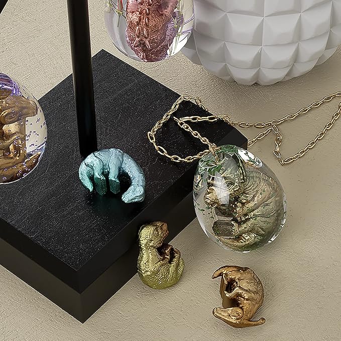 Dragon Earring & Pendant Mold Set - 7 Piece Dinosaur & Egg Designs for Resin Earring Decoration