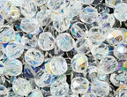 50 pcs Faceted Fire Polished Pressed Czech Glass Beads 6mm (0.24in), 00030-28701 Crystal AB