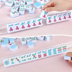 Chinese Mahjong Game Set 146 Qulity Mahjong Blue Tiles 1.4-inch Chinese Mahjong Game Set with Blue Printed Carrying Bag