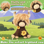 Yizzvb Needle Felting Kit, Highland Cow Needle Felt Beginner Kits with Instruction, Wool, Felting Needles, Felting Pad, Wool Felting Kit for Beginners Home Decoration