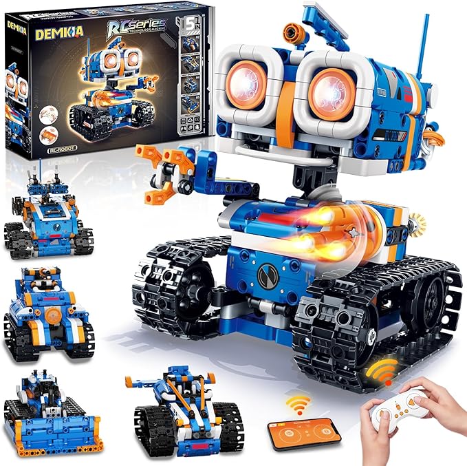 5in1 STEM Robot Building Kit, 560 PCS APP/Remote Control Mech RC Robotics for Kids Ages 8-12, Science Kit Coding Robots Toy Set, Birthday Gifts for Boys Age 8-14+