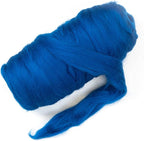 Kondoos Colored Natural Wool roving, 1 lb. Best Wool for Needle Felting, Wet Felting, handcrafts and Spinning. (Electric Blue, 1 lb)
