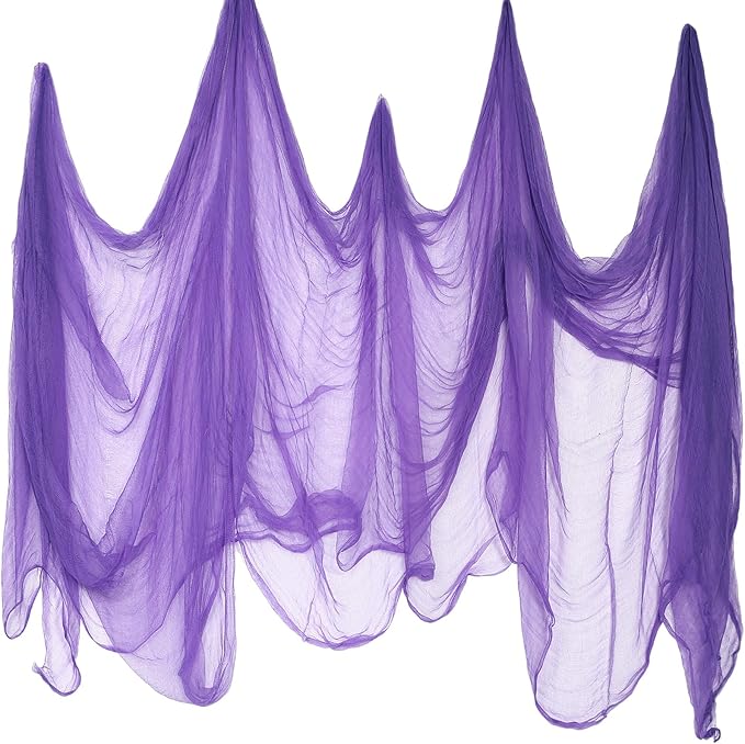 Boao Halloween Cheese cloth 39.37 x 393.7 Inch Purple Cheesecloth Roll for Crafts Large Cotton Muslin Gauze Fabric for Halloween Outdoor & Indoor Spooky Decoration