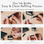 Wordsworth and Black Fountain Pen Ink Bottle (50 ml) Premium Luxury Edition, [Yellow] Fountain Pens Bottled Ink; Classic Designed Bottle Smooth Flow 50 ml