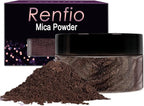 Renfio 100g Mica Powder Pigment, Metallic Natural Dye Mineral Pearl Shimmer Epoxy Resin Dye for Painting Soap Making Slime Bath Bombs 3.5 Oz - Deep Brown