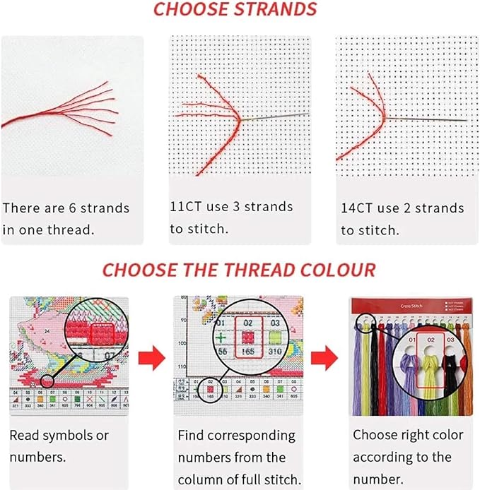 Dimensean Stamped Cross Stitch Kits Full Range of Embroidery Patterns Starter Kits for Beginners Adult or Kids DIY Cross Stitches Needlepoint Kits 11CT-Tiger Wreath 17.7x17.7 inch