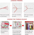 Dimensean Stamped Cross Stitch Kits Full Range of Embroidery Patterns Starter Kits for Beginners Adult or Kids DIY Cross Stitches Needlepoint Kits 11CT-Lower Deer 15.7x19.7 inch