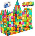 Magnetic Building Tiles, 134PCS Large Magnet Building Set,Magnetic Blocks, 3D STEM Stacking Toys, Magnets Toy for Kids Boys Girls