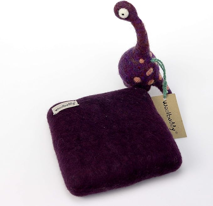 Woolbuddy Needle Felting Pad – Purple Wool Mat 10x10x1.5" – Foam Alternative Base for 3D, Wet, & Dry Felting Crafts