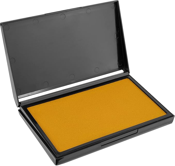 MaxMark Large Premium Dark Yellow Ink Stamp Pad - 4-1/4" by 7-1/4" - Premium Quality Felt Pad