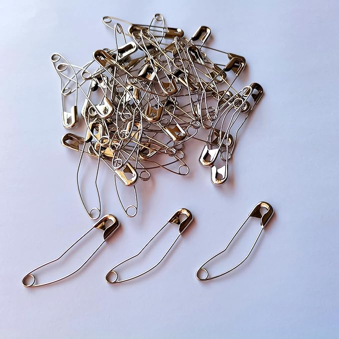 Curved Safety Pins for Quilting,Basting Pins for Quilting Curved,Size 3,50-Count
