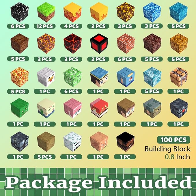 Magnetic Blocks Toys for Kids, 100 PCS Building Blocks Cubes, Stacking Magnetic Tiles Toys for Kids Toddlers Boys Girls Ages 3 4 5 6 7 8-12 Birthday Gifts Party Supplies (Underworld)