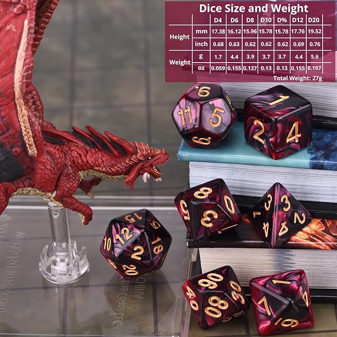 DND Dice Sets 30 x 7 (210pcs) Polyhedral RPG Dice for Dungeons and Dragons Tabletop Role Playing Adventure Games, with a Large Drawstring Bag