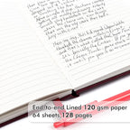 feela 5 Pack Journal Notebook Bulk for School, Hardcover Business Notebooks Classic Ruled Lined Journals with Pen Holder for Work Note Taking, with 5 Black Pens, 120 GSM, 5.1”x8.3”, A5, Wine