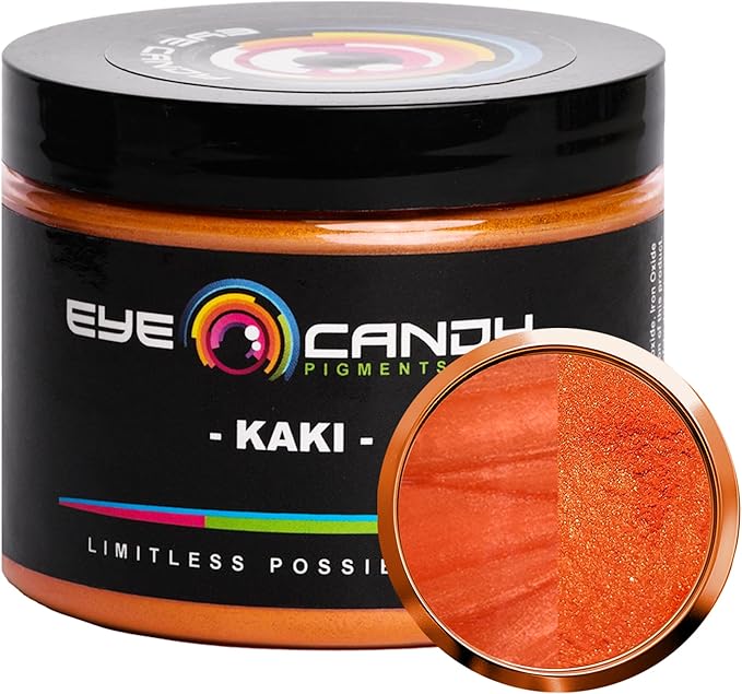 Eye Candy Pigments Premium Orange Mica Powder - Kaki (50gr) - for Epoxy, Resin, Soap, Paint, Woodworking, Acrylic Pouring, Bath Bombs, Fishing Lures - DIY Arts and Crafts Additive