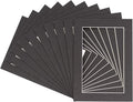 6x8 Mat for 8x10 Frame - Precut Mat Board Acid-Free Textured Black 6x8 Photo Matte For a 8x10 Picture Frame, Premium Matboard for Family Photos, Show Kits, Art, Picture Framing, Pack of 10 Mats