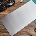 1 Pcs 430 Stainless Steel Sheet Metal 12 x 4 Inches 24GA Metal Plates Panel #4 Brushed Finish Magnetic Mount Board Wall Food Truck Restaurant Crafting Kitchen Floor Trailer Garage Gym