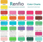 Renfio 32 Colors Iridescent Glitter Set, 16.93oz 480g Ultra Fine Glitter Powder PET 1/128" 0.008" 0.2mm Resin Suppies Assorted Craft Glitter for Fake Nails, Resin Art, Tumblers, Slime, Hair, Bomb