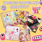 Creative Kids DIY Puncher Craft Set, Paper Hole Punches for Kids, Craft Hole Punch Shapes Set, Shape Cutters for Crafts, Craft Scissors and Hole Punch Set Scrapbook Supplies